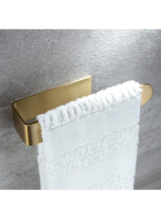 Towel Holder Gold Hand Towel Rack Adhesive Towel Bar Stick on Towel Ring for Bathroom Wall Kitchen RV, Stainless Steel Brushed Brass Finish - Image 3