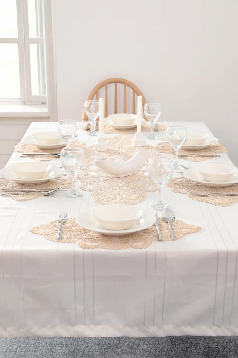 فافورا Avangart Velvet 7 Piece Overlay and Runner Set - Vzn