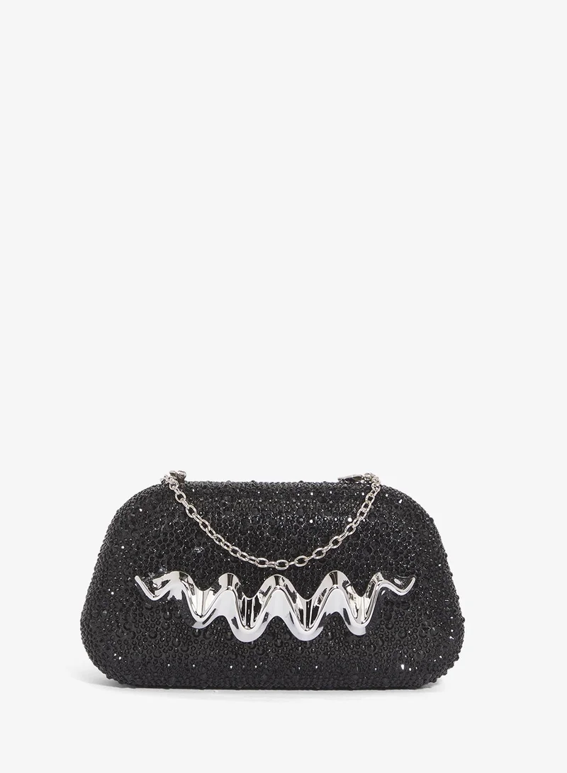 Ella Limited Edition Shimmer Metallic Clutch With Silver Accent Statement