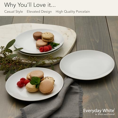 Everyday White طقم 4 أطباق سلطة بيضاء يومية، 7.75 بوصة - Image 5