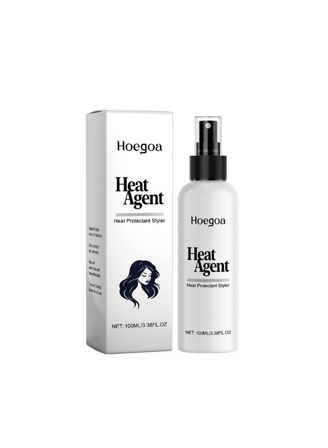 HOEGOA Heat Protection Spray For Hair Conditioner, Hair Thermal Agent With Radix Polygoni Multiflori Extract, Hydrolyzed Keratin, Enhances Shiny Smooth, Repair Damage and Controls Frizz, 100ml - Image 1