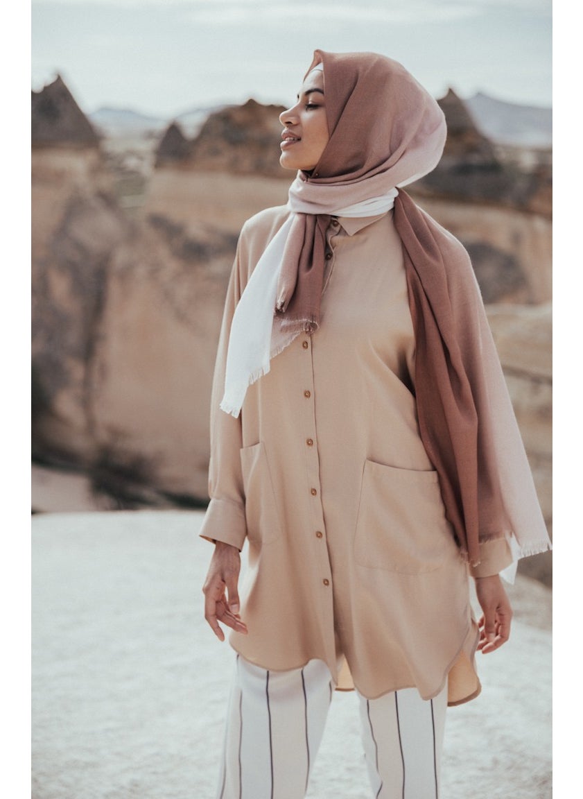 Sefa Merve Pocket Viscose Tunic 6480-03 Mink  - Image 1