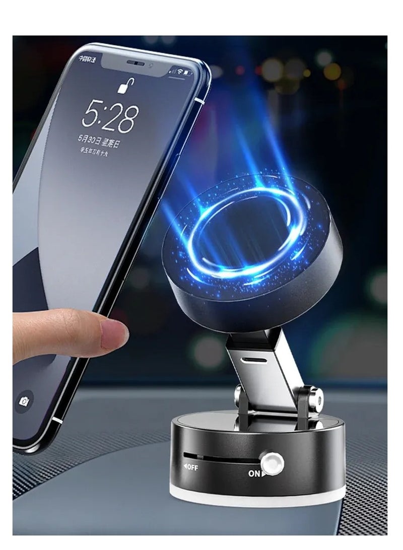 Vacuum Suction Phone Holder Dual Sided Magnetic Mount Compact Design Stable Suction for Cars Desks & More - Image 2