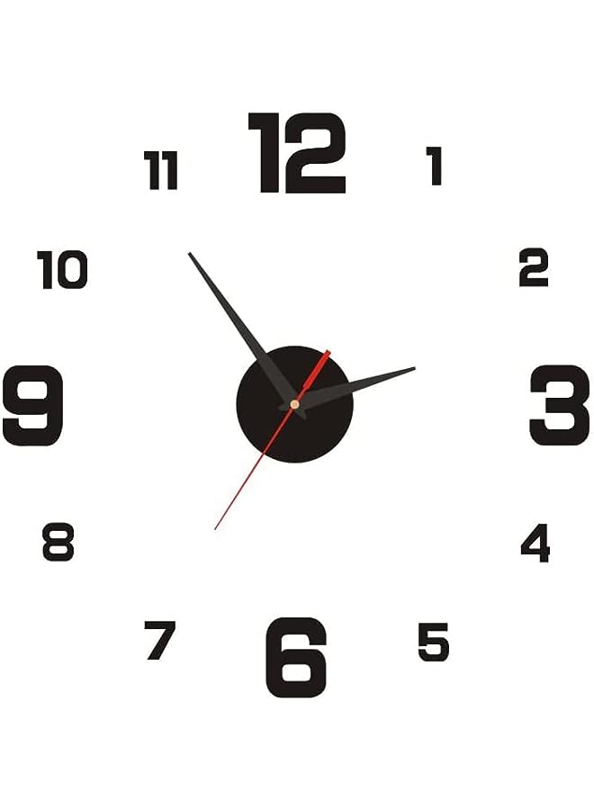 Raxoom Modern Frameless DIY Wall Clock 3D Wall Clock for Living Room Decor Modern Quiet Wall Clock Easy to Install Numbers Wall Clock for Home Office Decorations (Number) - Image 1