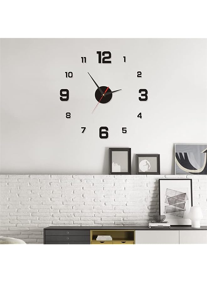 Raxoom Modern Frameless DIY Wall Clock 3D Wall Clock for Living Room Decor Modern Quiet Wall Clock Easy to Install Numbers Wall Clock for Home Office Decorations (Number) - Image 3
