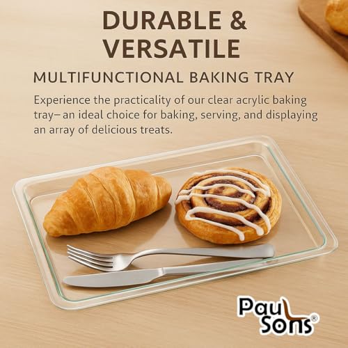 PAUL SONS Hospitality Transparent Acrylic Rectangular Serving Tray Size:13"x9.5" (Pack of 2Pc) - Image 4