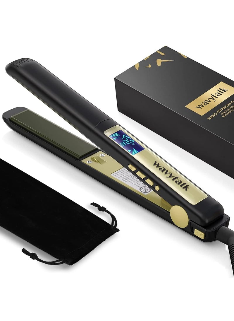 wavytalk Wavytalk Hair Straightener 100 Pure Titanium Flat Iron Hair Straightener Dual Voltage Creates Silky Hair Instantly 1 Inch Flat Iron 170450 