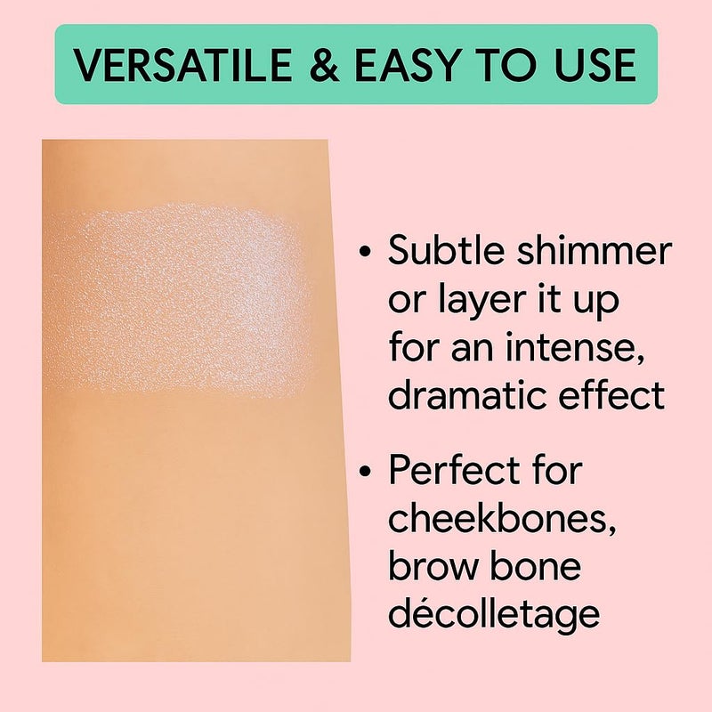 Kimchi Chic KimChiChic Beauty Pearl Gone Wild Highlighter - Pressed Shimmer Powder for Face & Body, Iridescent Glow, with Mirror, Cruelty Free, Dream Pink Iridescent 0.32oz - Image 2