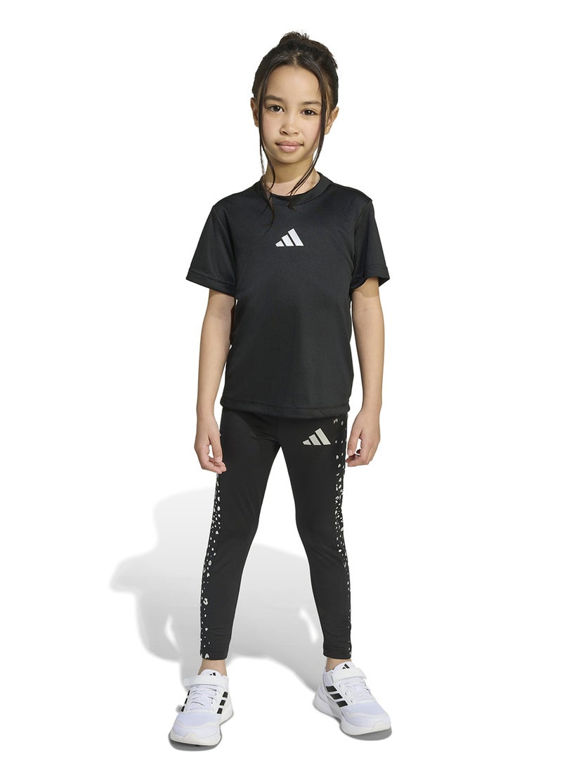 adidas طقم رياضي لامع بطبعة أساسية للأطفال - Image 1