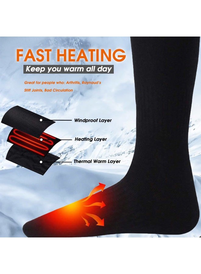SVPRO Heated Socks 4000mAh Battery Operated USB Rechargeable Heating Socks,Men Women Electric Ski Socks with 3 Heat Settings Up to 10H,Cold Weather Warm Winter Socks Thermal Foot Warmers,US 6-13 Size - Image 2
