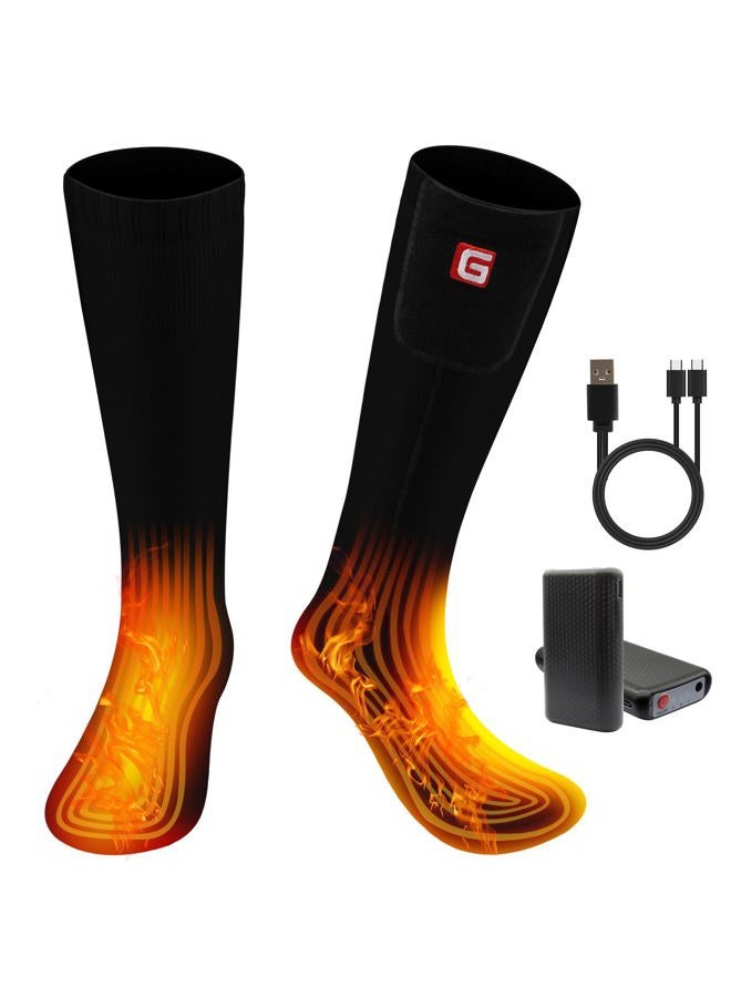 SVPRO Heated Socks 4000mAh Battery Operated USB Rechargeable Heating Socks,Men Women Electric Ski Socks with 3 Heat Settings Up to 10H,Cold Weather Warm Winter Socks Thermal Foot Warmers,US 6-13 Size - Image 1