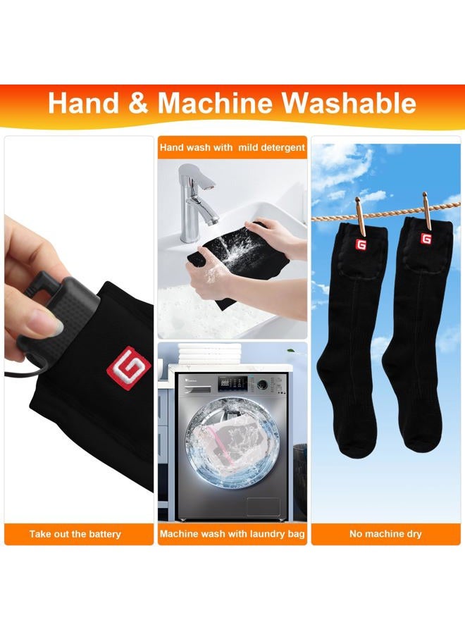 SVPRO Heated Socks 4000mAh Battery Operated USB Rechargeable Heating Socks,Men Women Electric Ski Socks with 3 Heat Settings Up to 10H,Cold Weather Warm Winter Socks Thermal Foot Warmers,US 6-13 Size - Image 5