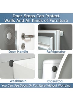 KASTWAVE Door Stoppers Wall Protector, Door Handle Silicone Crash Pad, 4 Pieces Self-Adhesive Door Rear Buffers Quiet Anti-Bump Pads Furniture Accessories for Home Office (Black)  - Image 4
