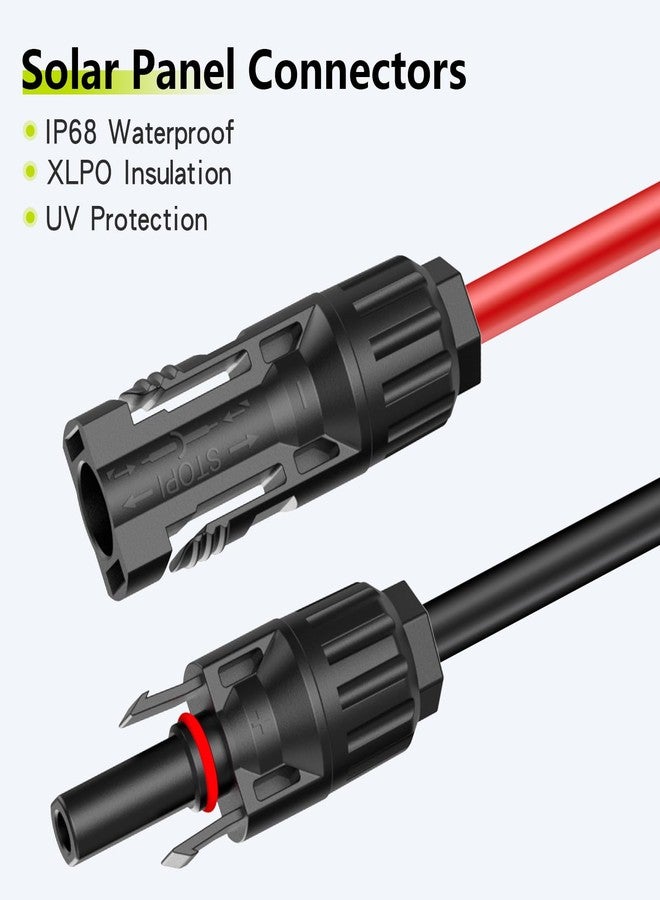 كابل تمديد الطاقة الشمسية JXMXRPV بطول 20 قدمًا وقطر 10AWG، سلك شمسي مع موصلات شمسية بدون أدوات، كابل تمديد مقاوم للماء للوحة الشمسية بمساحة 6 مم²، كابل كهروضوئي بقطر 10 لألواح الطاقة الشمسية المنزلية والقوارب والمركبات الترفيهية (20 قدمًا) - Image 5