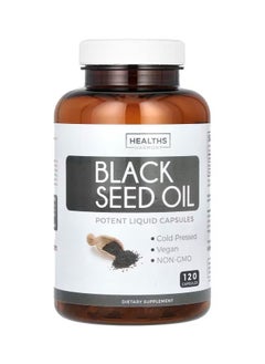 Healths Harmony Black seed oil, a natural defense, enhancing antioxidant properties and vitamin E, and increasing melanin production to maintain healthy skin, 120 capsules  - Image 1