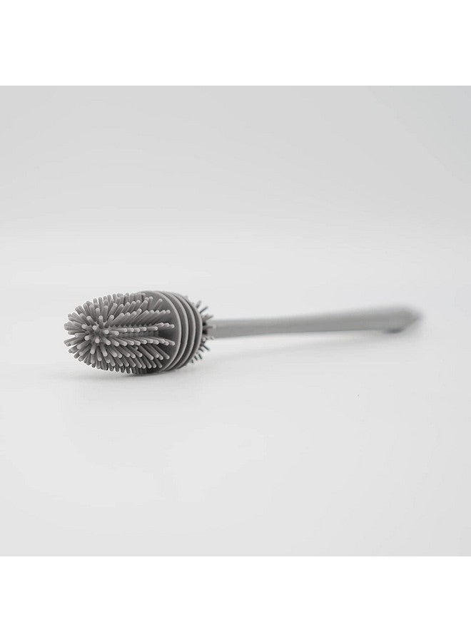 Kuber Industries Bottle Cleaning Brush|Silicone Water Bottle Cleaner|Brush with Long Handle|Reusable Cleaning Brush|Bottle Brush Cleaner Set (Gray) - Image 2