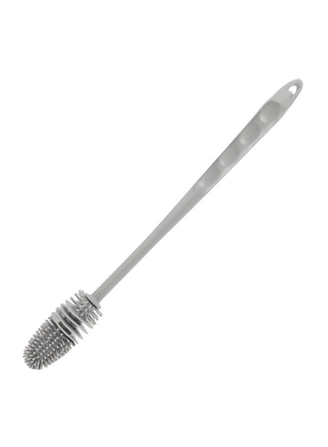 Kuber Industries Bottle Cleaning Brush|Silicone Water Bottle Cleaner|Brush with Long Handle|Reusable Cleaning Brush|Bottle Brush Cleaner Set (Gray) - Image 1