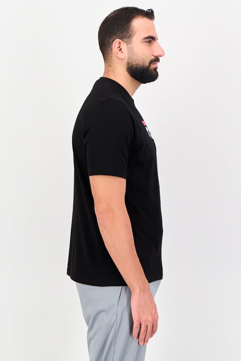 FILA Men Sportswear Fit Short Sleeve Outdoor T-Shirt, Black - Image 3