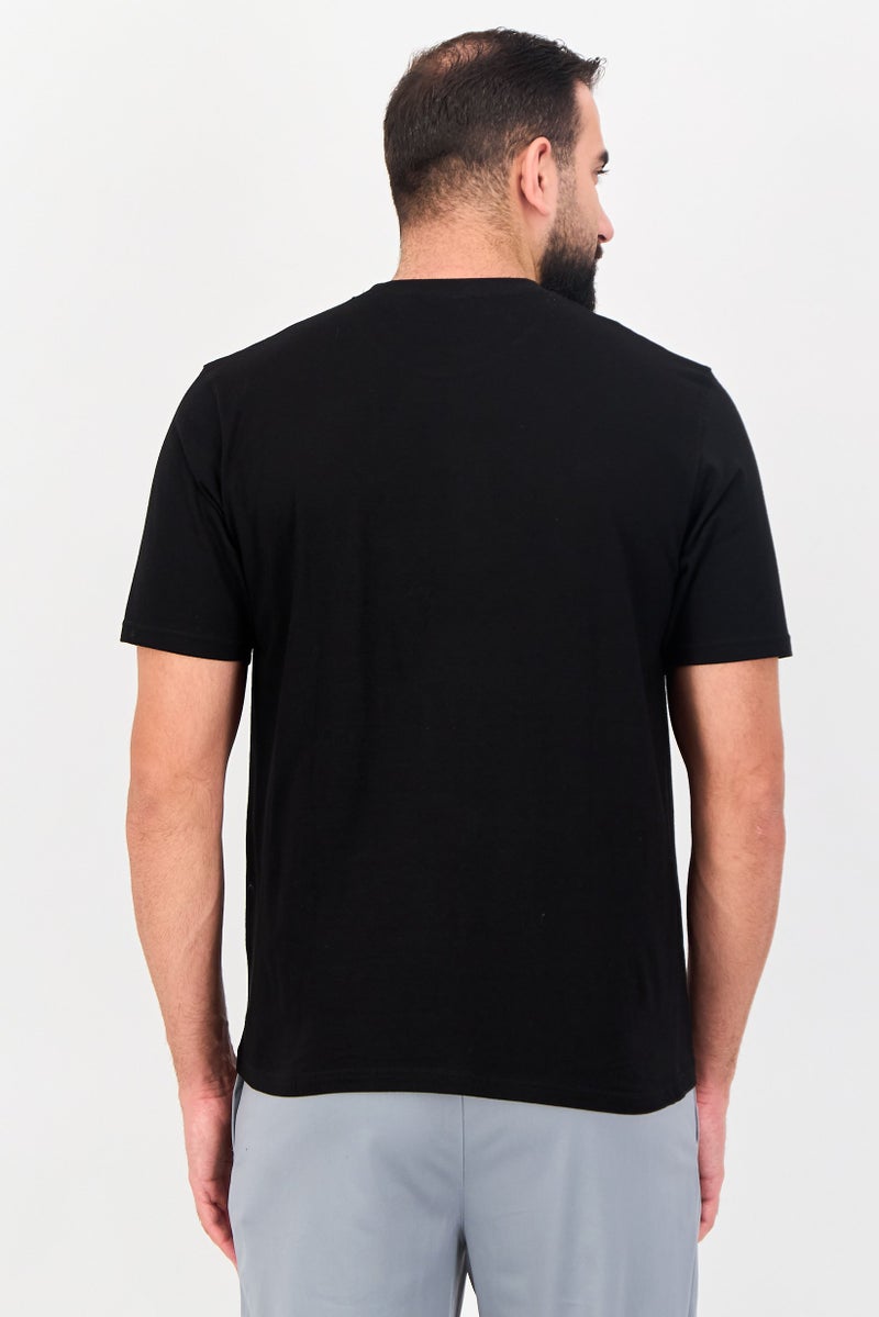 FILA Men Sportswear Fit Short Sleeve Outdoor T-Shirt, Black - Image 4