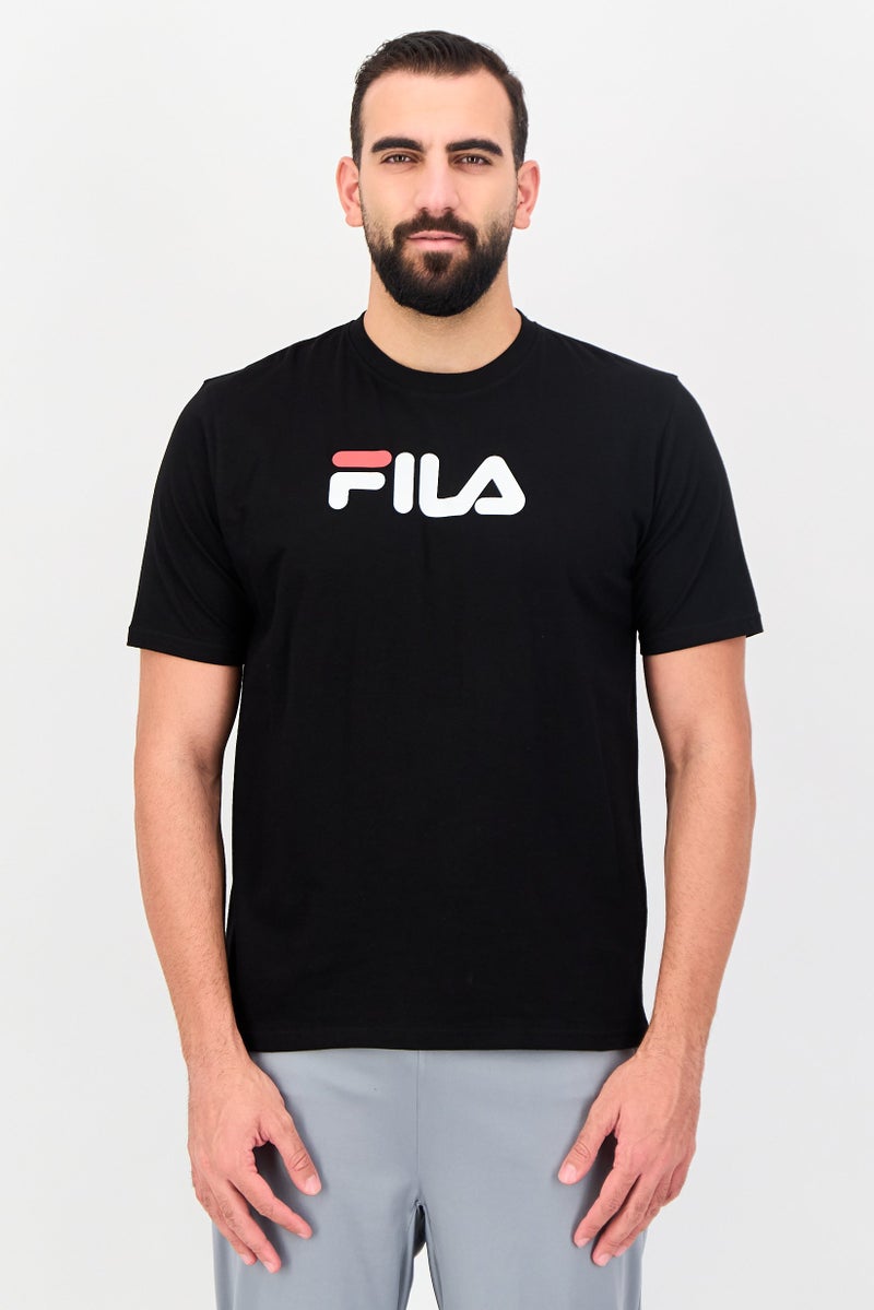 FILA Men Sportswear Fit Short Sleeve Outdoor T-Shirt, Black - Image 1