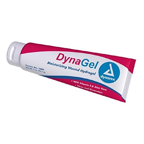 Dynarex 1280 Hydrogel Wound Dressing Gel with Vitamin E and Aloe 3 oz Tube