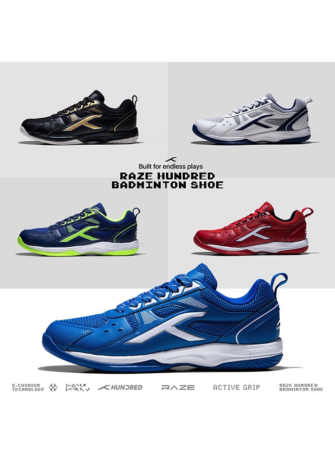 HUNDRED - Raze Non-Marking Professional Badminton Shoes for Men  | Material Upper: Polyester, Sole: Rubber | Suitable for Indoor Tennis/Squash/Table Tennis/Basketball & Padel - Image 1