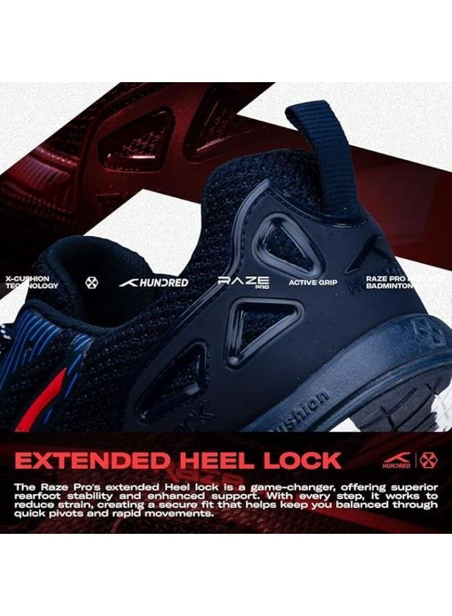 Hundred Raze Pro Badminton Shoes (Non Marking) | Also Indoor Sports | Lightweight, Breathable & Durable | X-Cushion | Active Grip Sole | Extended Heel Lock - Image 2