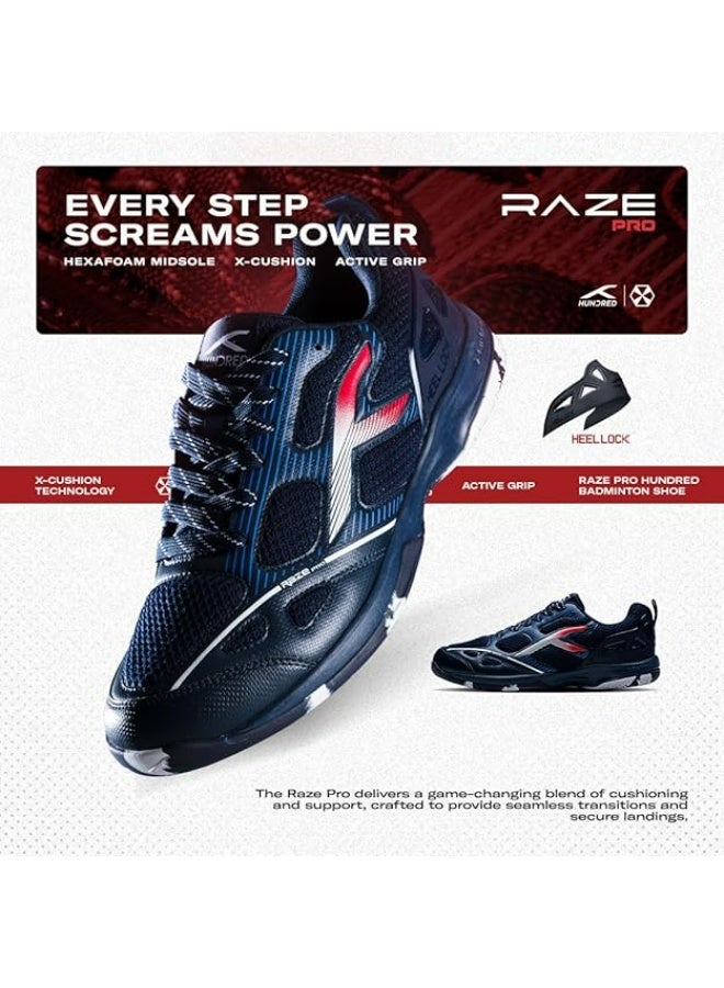 Hundred Raze Pro Badminton Shoes (Non Marking) | Also Indoor Sports | Lightweight, Breathable & Durable | X-Cushion | Active Grip Sole | Extended Heel Lock - Image 1