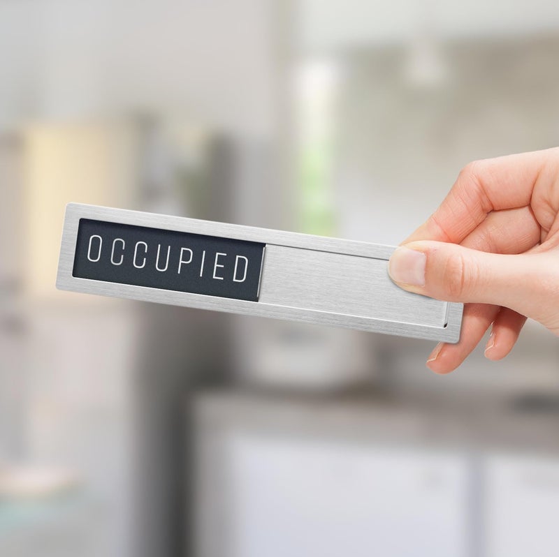 Sutter Signs Vacant Occupied Sign for Bathroom Door | Stainless Steel Slider Magnet for Restroom, Dressing Room In Use w/Included Adhesive Stickers for Mounting - Image 3