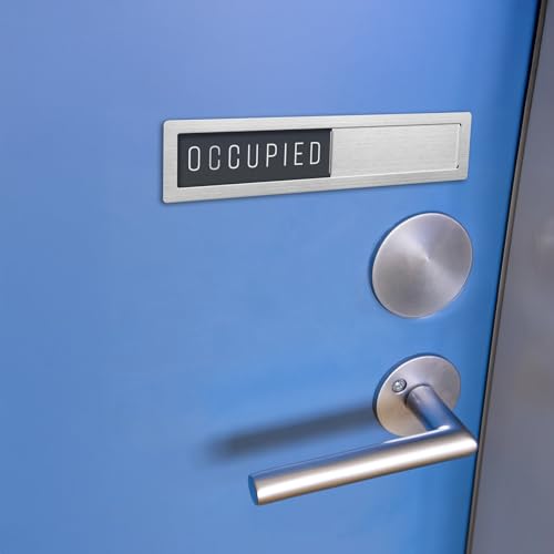 Sutter Signs Vacant Occupied Sign for Bathroom Door | Stainless Steel Slider Magnet for Restroom, Dressing Room In Use w/Included Adhesive Stickers for Mounting - Image 5