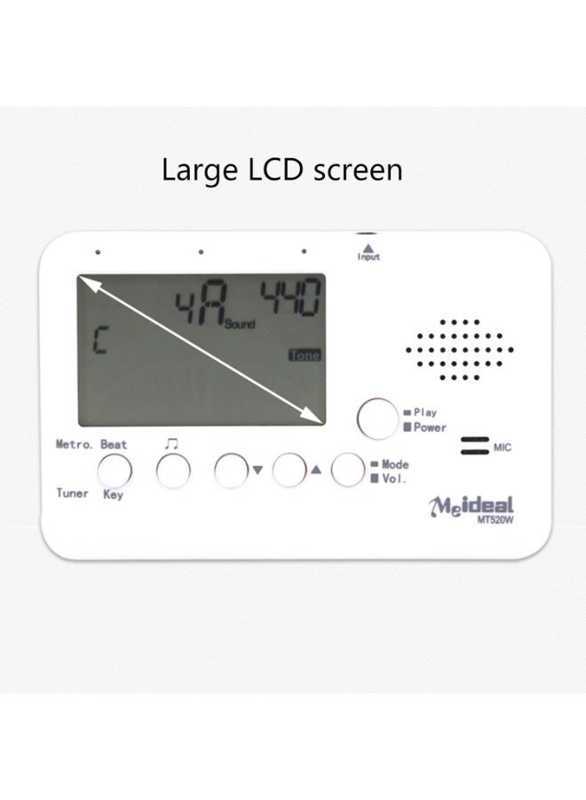 ميدل Meideal MT520GW موالف إلكتروني متعدد الوظائف - جيتار / باس / كمان / قيثارة ضبط عالمي بندول الإيقاع - Image 5