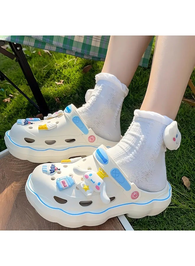 Sanrio Cinnamoroll Slippers - Soft, Thick-Soled, Non-Slip, Casual, Beach, Garden Shoes for Girl and Women - DIY Design, Comfortable, Breathable, Sandals Style, Perfect for Outdoor Activities - Image 2
