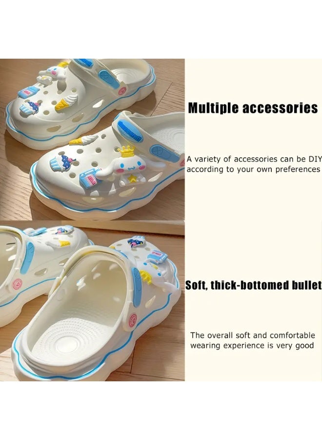 Sanrio Cinnamoroll Slippers - Soft, Thick-Soled, Non-Slip, Casual, Beach, Garden Shoes for Girl and Women - DIY Design, Comfortable, Breathable, Sandals Style, Perfect for Outdoor Activities - Image 3