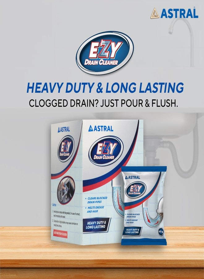 Astral Ezy Drain Cleaner I Removes Blockage in Kitchen pipe, sink, drains and tanks I Melts Grease & Dissolves Hair | Pack of 6 - Image 4