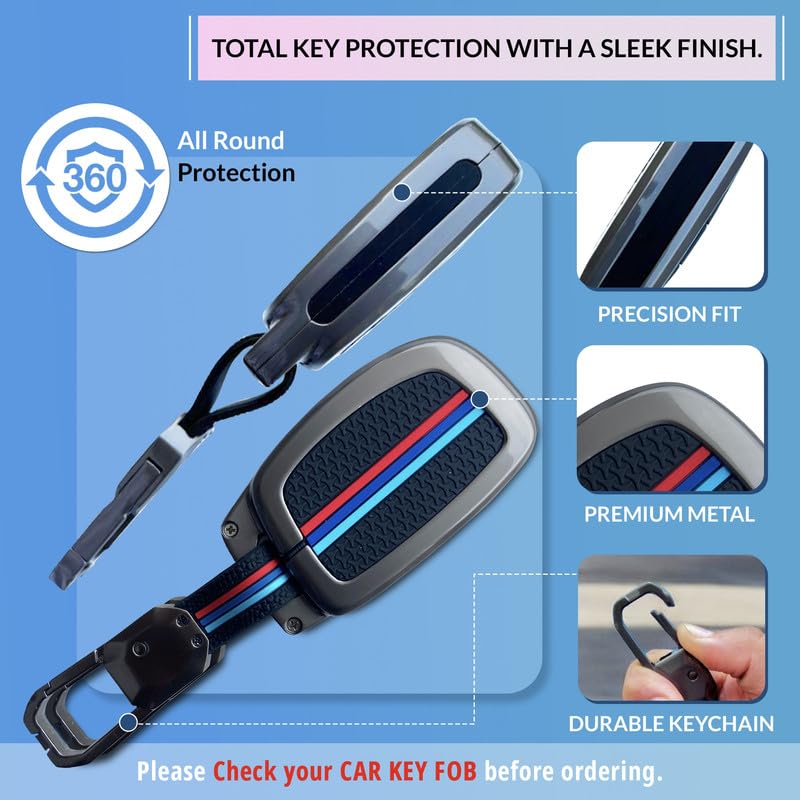 Neodrift 'Keyshield' Metal Car Key Cover For Hyundai Aura (Shape 3, 03 Buttons, Durable, Stylish, And 360° Protection, Multicolor) - Image 2