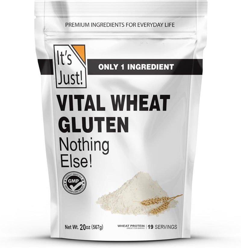 It's Just! Vital Wheat Gluten - High Protein Flour for Vegan Seitan and Low Carb Bread, 20oz - Image 1
