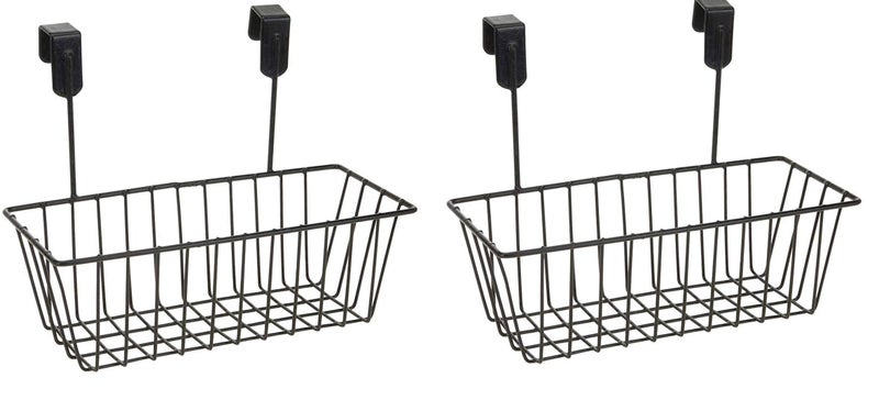 Zepdos® Metal Cabinet Door Organizer for Kitchen, Under Shelf Over Door Kitchen Cabinet Storage Basket Rack Holder Hanging Organiser, Shelf Rack Hanging Organiser (Pack of 2) - Image 1