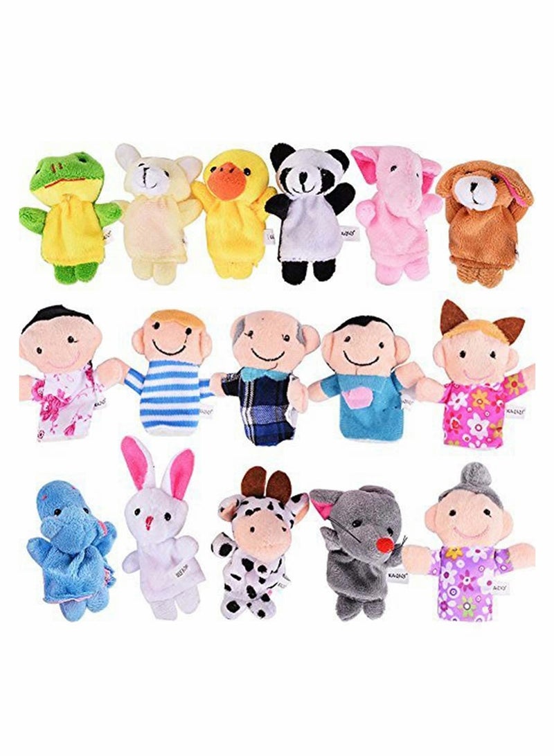 KASTWAVE 16Pcs Finger Puppet Set Animal Finger Puppets Family Finger Puppets Finger Puppets Rubber - Image 2