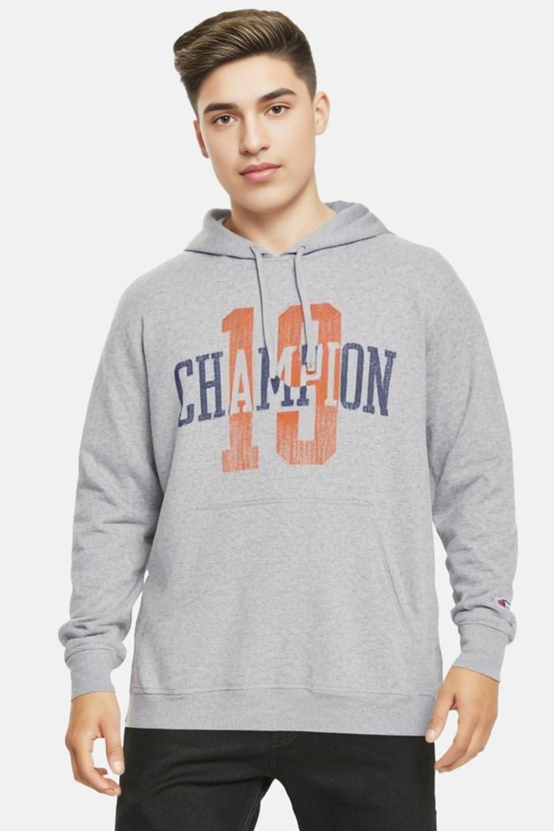 Champion Men Big Long Sleeves Outdoor Hoodie, Grey - Image 1