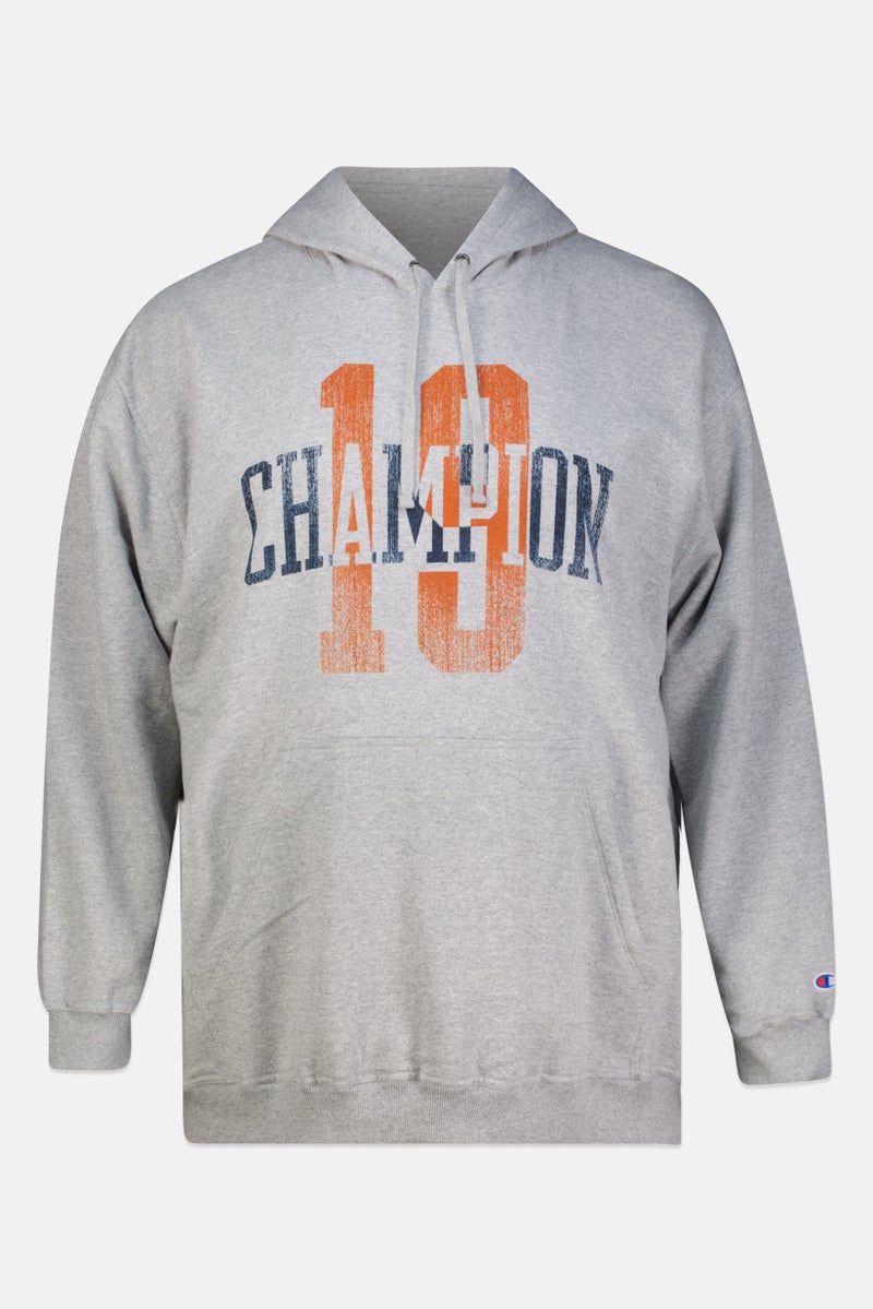 Champion Men Big Long Sleeves Outdoor Hoodie, Grey - Image 2