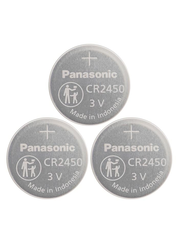 Panasonic CR 2450 Lithium Coin Battery Pack of 3 - Image 1