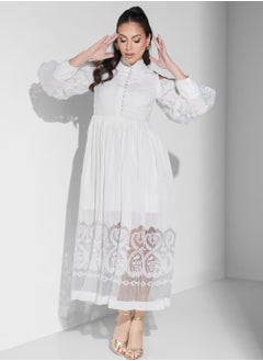 Threadz by Ajooni Burnout Cold Shoulder Dress  - Image 4