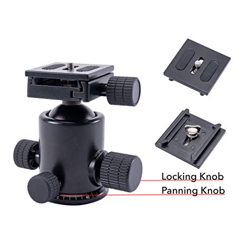 Powerpak BH-25 Ball Head | Payload 8K | with Quick Release Plate | for Tripod, Monopod, Slider | DSLR/SLR Camera, Video Camera | 360 Degree Fluid Rotation Tripod Ball Head (Black) - Image 4