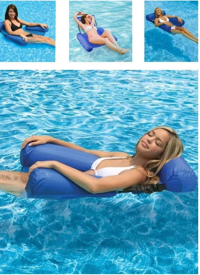 SUNIFY - Summer Swimming Pool Hammock Floating Bed Portable Folding Inflatable Ring Air Mattress Water Accessories Beach Sports Lounger Chair For Adults Children - Image 1
