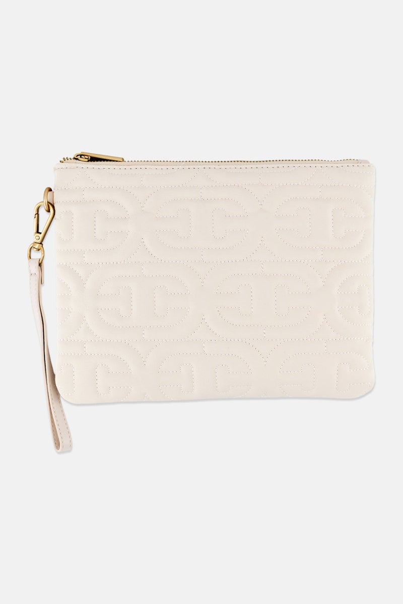 Sam Edelman Women Brand Logo Wristlet Wallet, Off White - Image 1