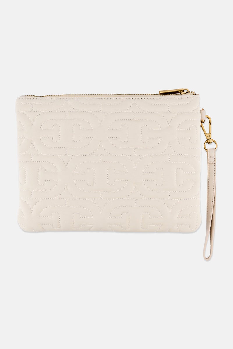 Sam Edelman Women Brand Logo Wristlet Wallet, Off White - Image 2