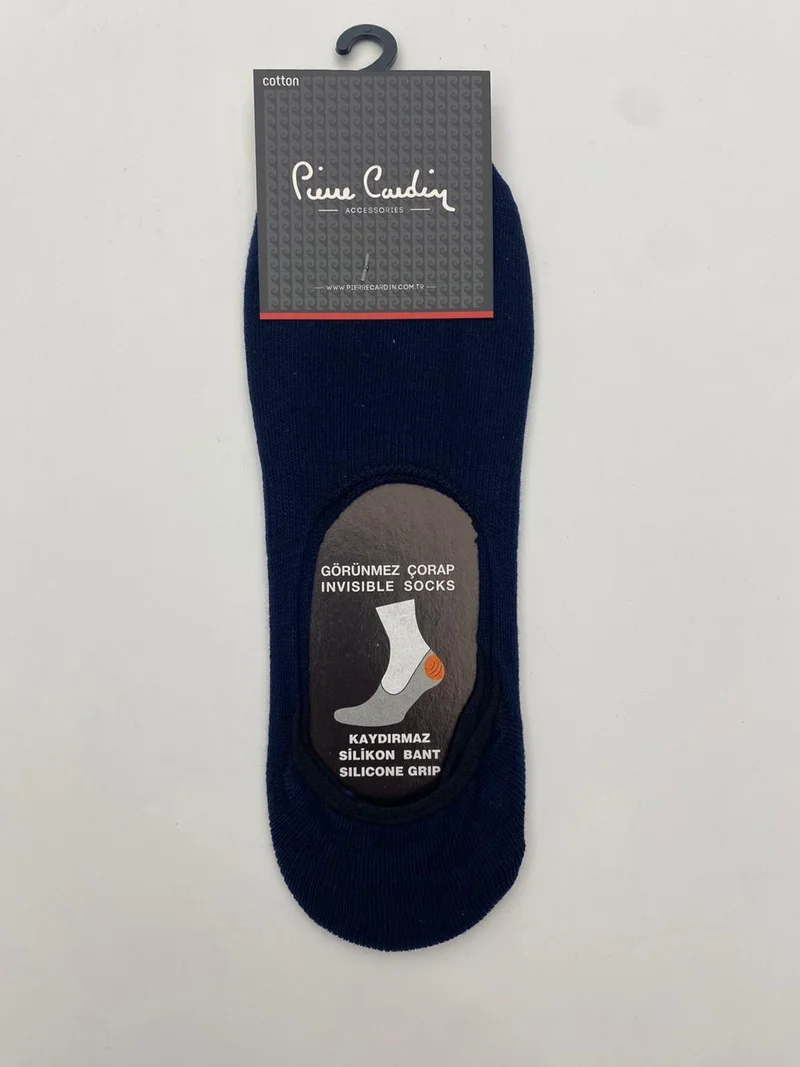 pierre cardin Cotton 6-Pack Men's Silicone Banded Non-Slip Ballerina Socks 400-PC Navy Blue