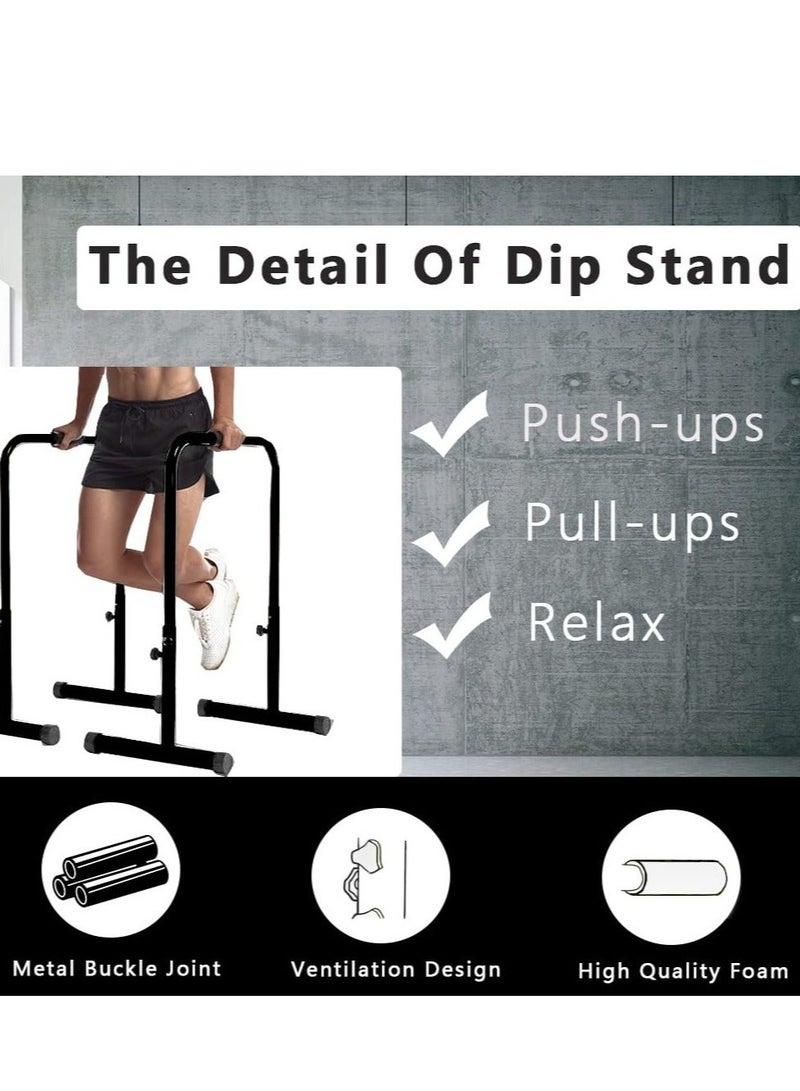WALALLA Adjustable Dip Stands Strength Training Parallel Bars Heavy Duty Parallette Multifunctional Tricep Dips for Workout Gym Portable Pull-Ups Push-Ups Split Parallel Bars Fitness Bar - Image 3