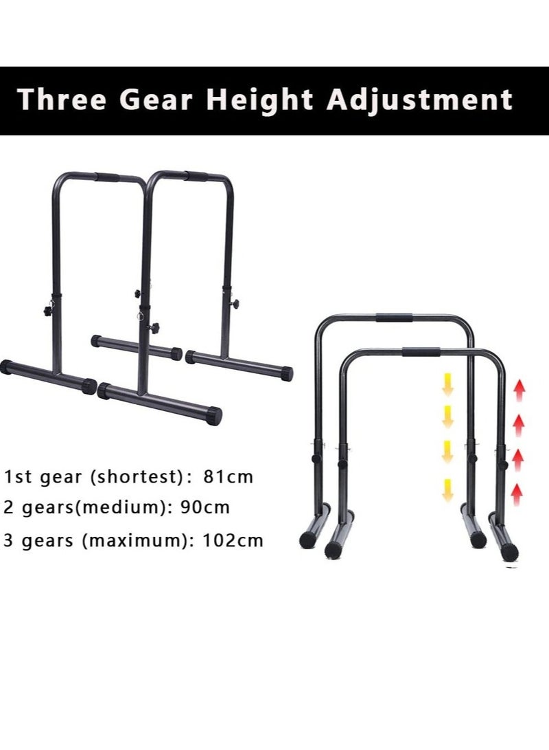 WALALLA Adjustable Dip Stands Strength Training Parallel Bars Heavy Duty Parallette Multifunctional Tricep Dips for Workout Gym Portable Pull-Ups Push-Ups Split Parallel Bars Fitness Bar - Image 4