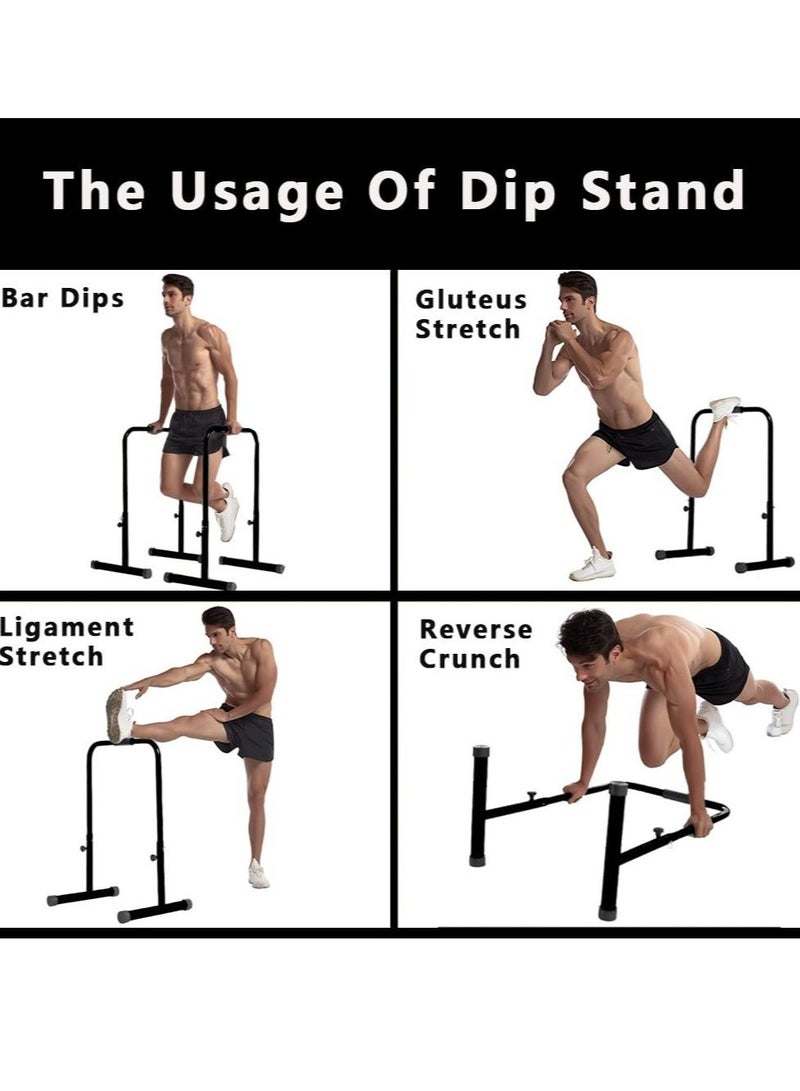 WALALLA Adjustable Dip Stands Strength Training Parallel Bars Heavy Duty Parallette Multifunctional Tricep Dips for Workout Gym Portable Pull-Ups Push-Ups Split Parallel Bars Fitness Bar - Image 5